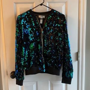 Sequin bomber jacket